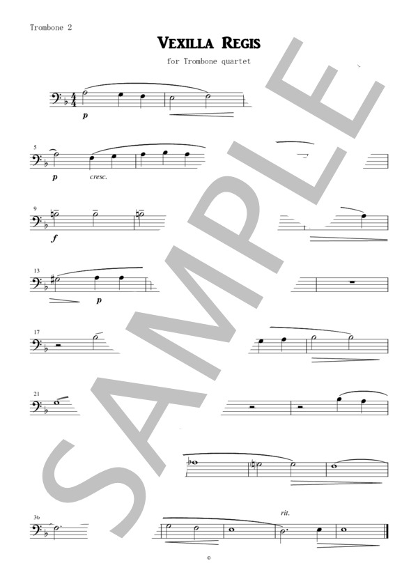 ブルックナー / ヴェクシラ・レジス（トロンボーン4重奏） (ANTON・BRUCKNER) / 中級 - サンプル譜面 5/5