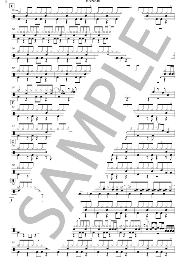 楽譜 Hanabi Mr Children ドラム 中級 Piascore 楽譜ストア