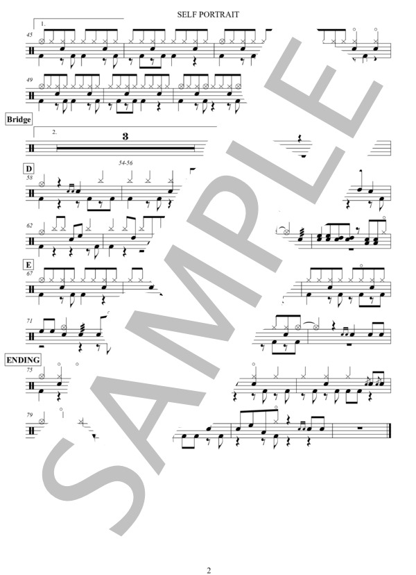 SELF PORTRAIT (槇原 敬之) / ドラム 中〜上級 - サンプル譜面 2/2
