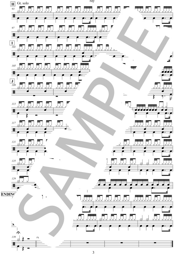 ray (BUMP OF CHICKEN) / ドラム 中級 - サンプル譜面 3/3