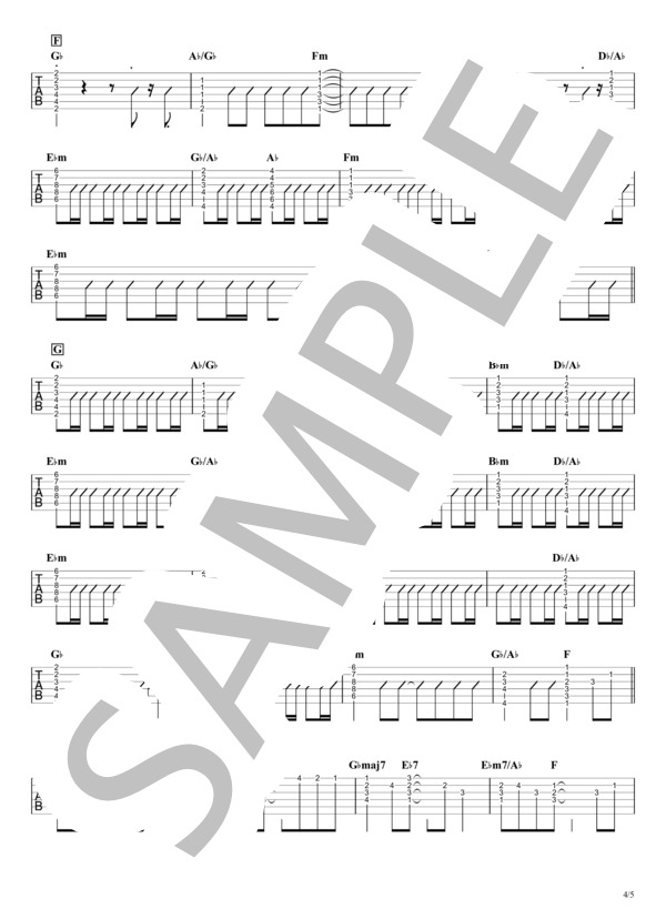 HANABI(アコギパート完コピVer.) (ミスター・チルドレン) / ギター弾き語り 中級 - サンプル譜面 4/5