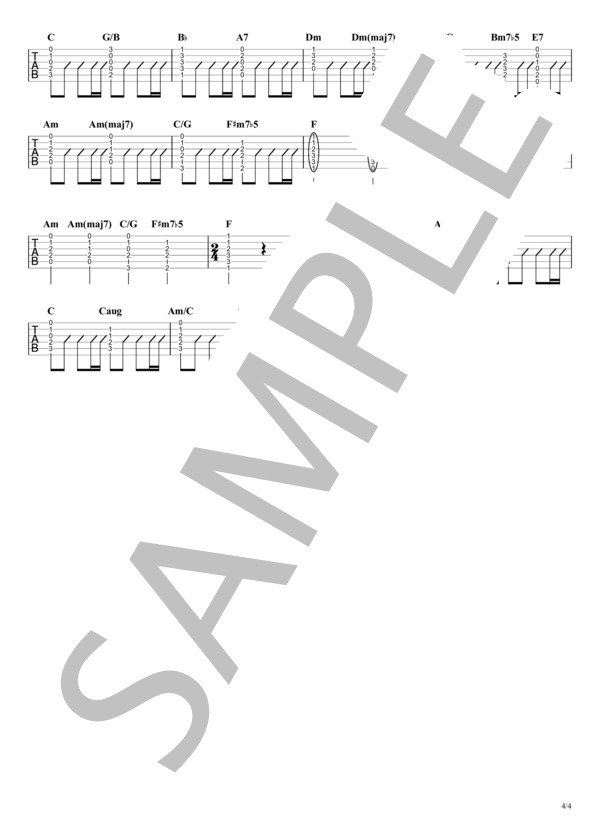 Laughter(Official髭男dism) / コードストロークで弾くVer. / ギター弾き語り 初〜中級 - サンプル譜面 4/4