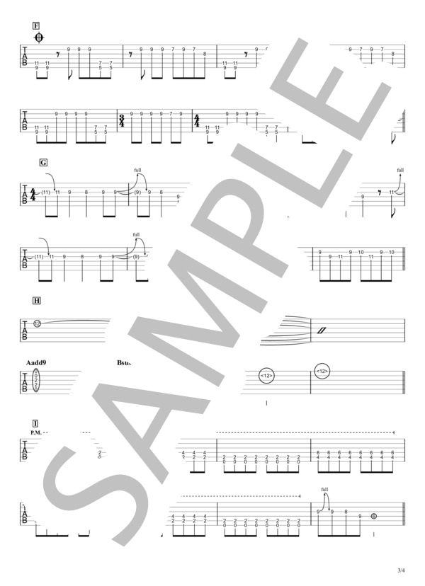 キミシダイ列車(ONE OK ROCK) / ギタータブ譜 / リードギターVer. / エレキギター 初〜中級 - サンプル譜面 3/4