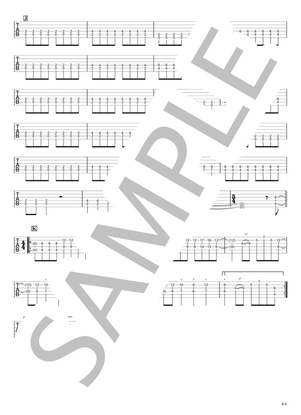 キミシダイ列車(ONE OK ROCK) / ギタータブ譜 / リードギターVer. / エレキギター 初〜中級 - サンプル譜面 4/4