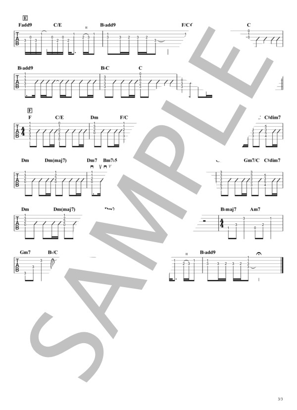 足音〜Be Strong〜(Mr.Children) / ギタータブ譜｜アコギパートをざっくり完コピできるVer.【イントロアルペジオあり】 / ギター弾き語り 中〜上級 - サンプル譜面 3/3