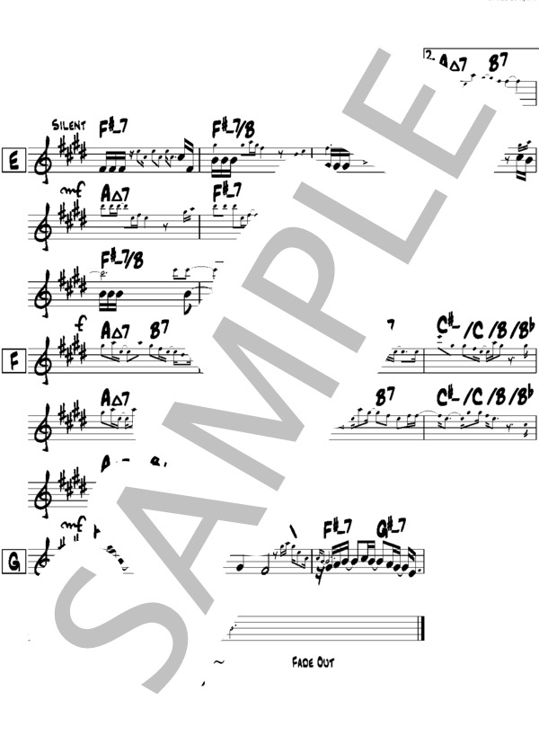 WINTER SONG (E) (DREAMS COME TRUE) / メロディ その他 - サンプル譜面 2/2