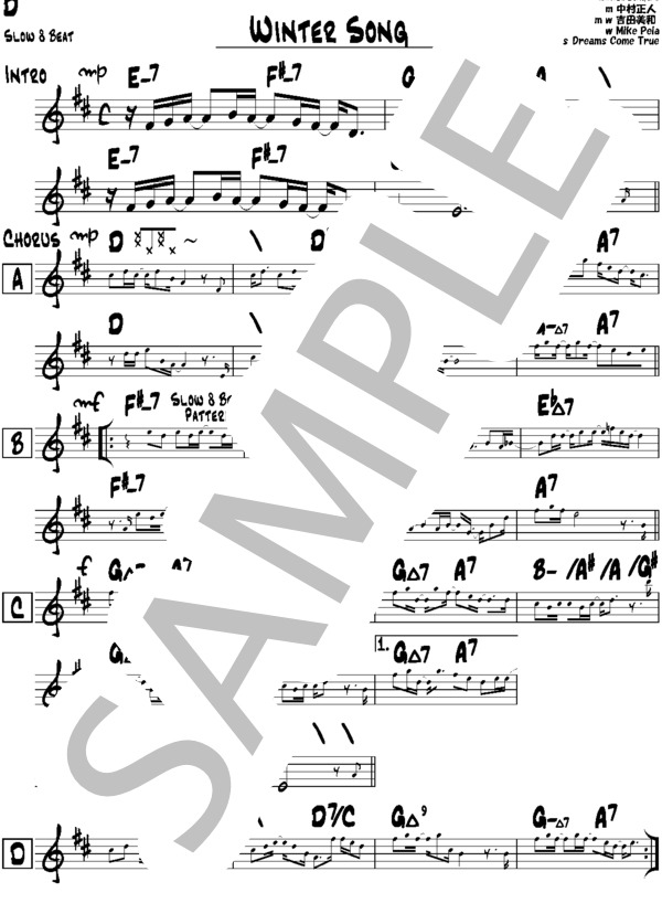 WINTER SONG (D) (DREAMS COME TRUE) / メロディ その他 - サンプル譜面 1/2