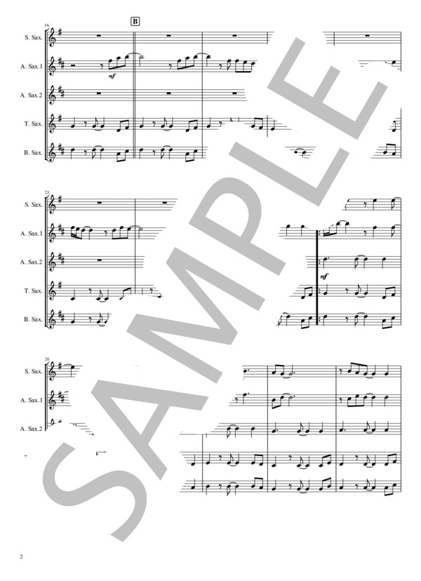 Stand By Me (ジェリー・リーバー) / アンサンブル木管 初〜中級 - サンプル譜面 2/5