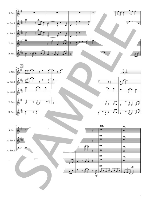 Stand By Me (ジェリー・リーバー) / アンサンブル木管 初〜中級 - サンプル譜面 5/5