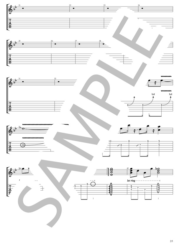 Classmate (B'z) / ギターソロ 初〜中級 - サンプル譜面 2/5