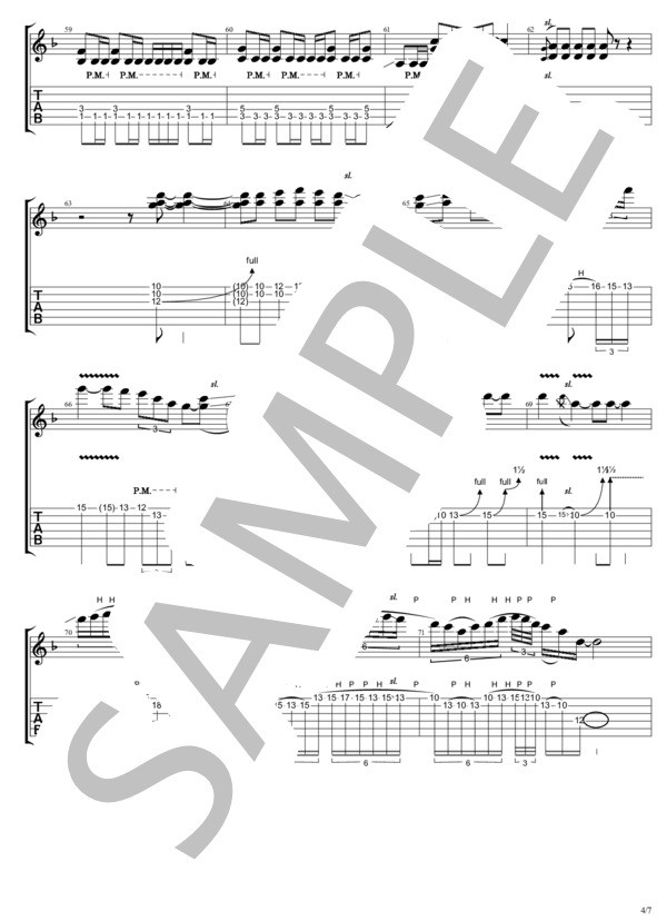 Black Coffee (B'z) / ギターソロ 中〜上級 - サンプル譜面 4/5