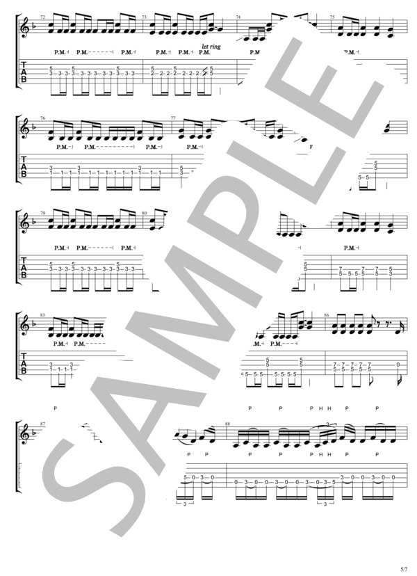 Black Coffee (B'z) / ギターソロ 中〜上級 - サンプル譜面 5/5