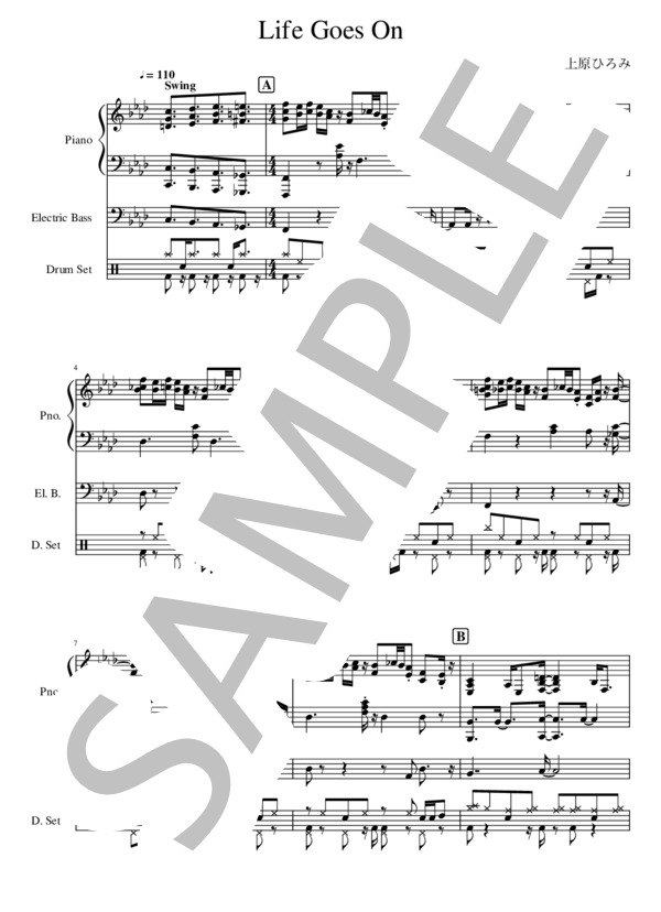 楽譜】Life Goes On / 上原ひろみ ザ・トリオ・プロジェクト (バンド