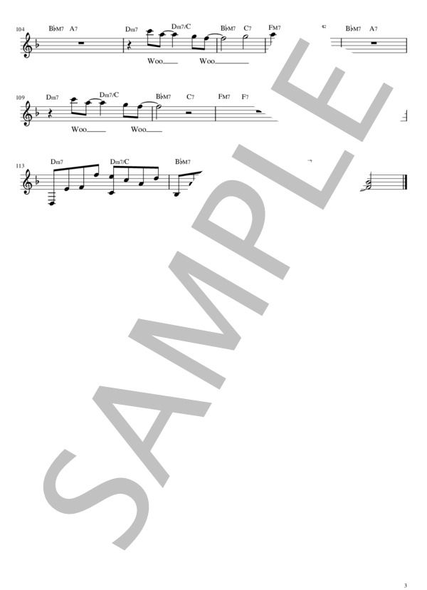 【メロディ・コード譜】夜空ノムコウ (歌詞付き） (SMAP) / 中級 - サンプル譜面 3/3