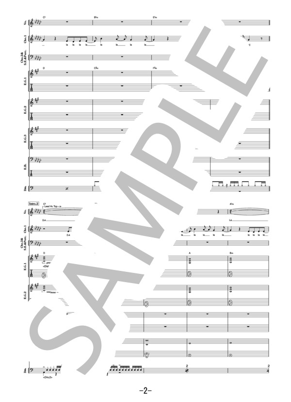 Starlight  /  BABYMETAL (バンドスコア） / 中級 - サンプル譜面 2/5