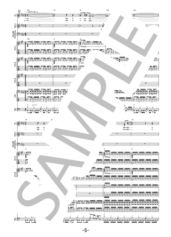 Starlight  /  BABYMETAL (バンドスコア） / 中級 - サンプル譜面 5/5