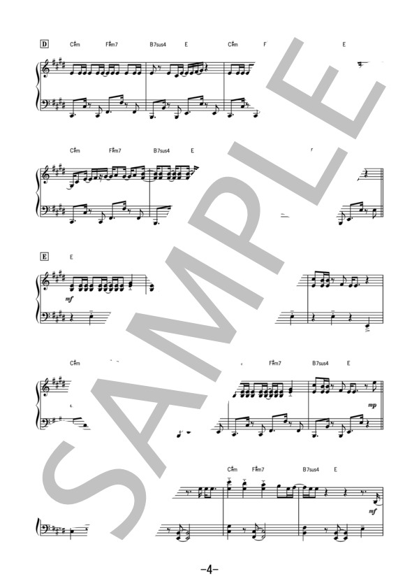 Dynamite / BTS (防弾少年団) (ピアノソロ） (防弾少年団（BTS）) / 中級 - サンプル譜面 4/5