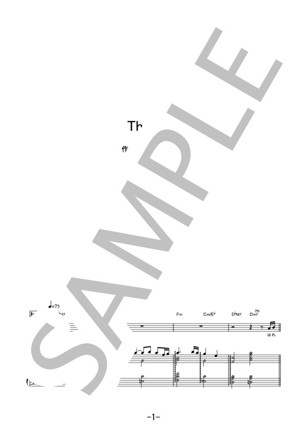 The hole  /  King Gnu (ピアノ＆ヴォーカル） / ピアノ弾き語り 中級 - サンプル譜面 1/5
