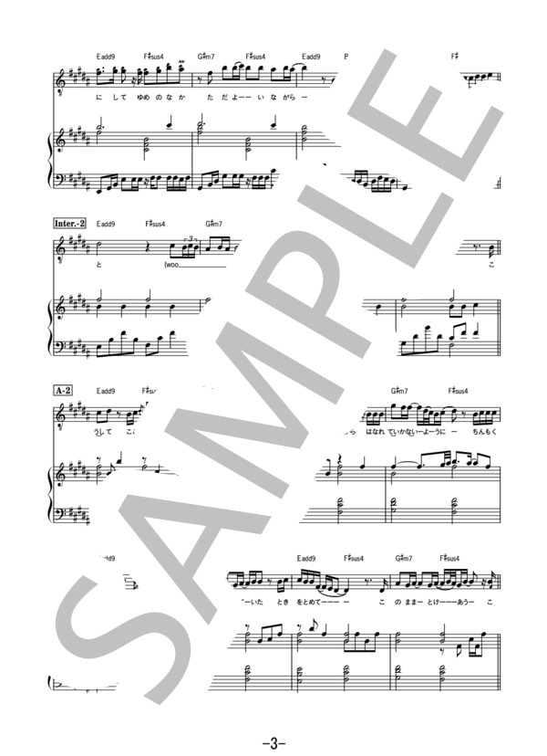 夜永唄 / 神はサイコロを振らない (ピアノ＆ヴォーカル） (神 はサイコロを振らない) / ピアノ弾き語り 中級 - サンプル譜面 3/5