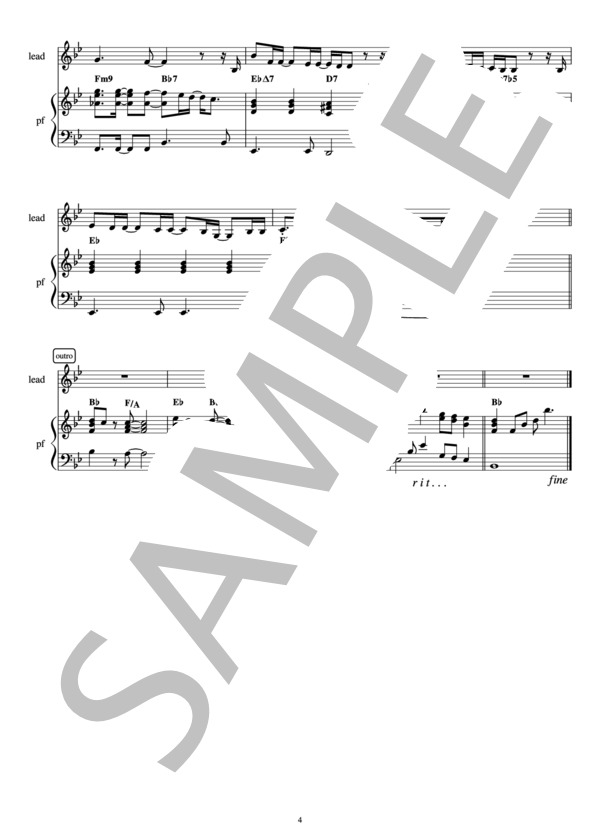 ひまわりの約束 [原キーバージョン ±0 B♭] [Piano伴奏] (秦 基博) / ピアノ伴奏 初〜中級 - サンプル譜面 4/5