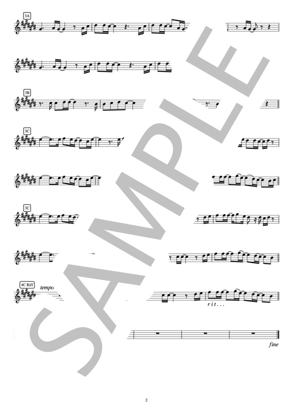 ハナミズキ [原キーバージョン ±0 E] [Melody譜 in E♭ + Piano伴奏] (一青 窈) / アルトサックス 初〜中級 - サンプル譜面 2/5