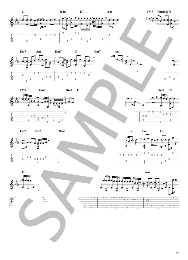 ゼロのままでいられたら (Official髭男dism) / ギターソロ 中級 - サンプル譜面 2/5