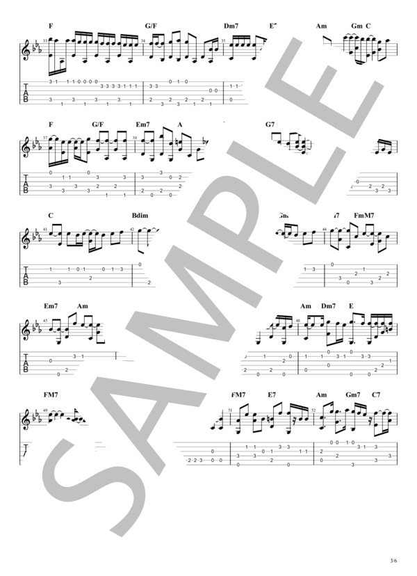 ゼロのままでいられたら (Official髭男dism) / ギターソロ 中級 - サンプル譜面 3/5