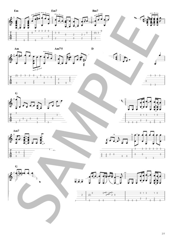 いつの日か (矢沢 永吉) / ギターソロ 中級 - サンプル譜面 2/5