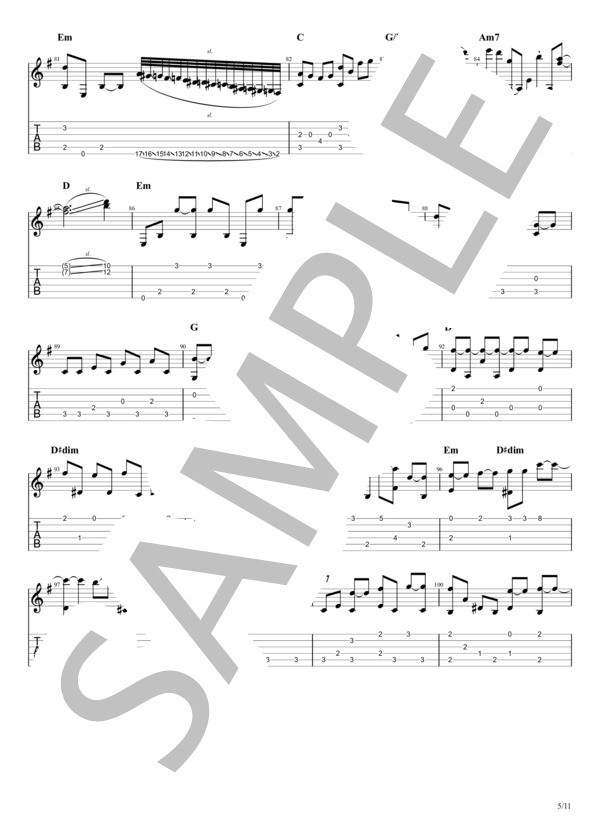 Catch the Moment (LiSA) / ギターソロ 初〜中級 - サンプル譜面 5/5