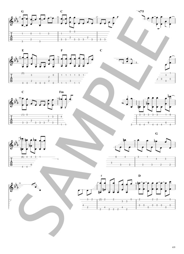 from the edge (LiSA) / ギターソロ 中級 - サンプル譜面 4/5