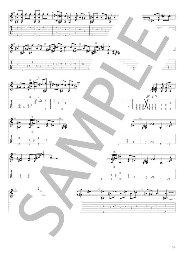 楽譜】黒く塗りつぶせ / 矢沢 永吉 (ギターソロ / 初〜中級