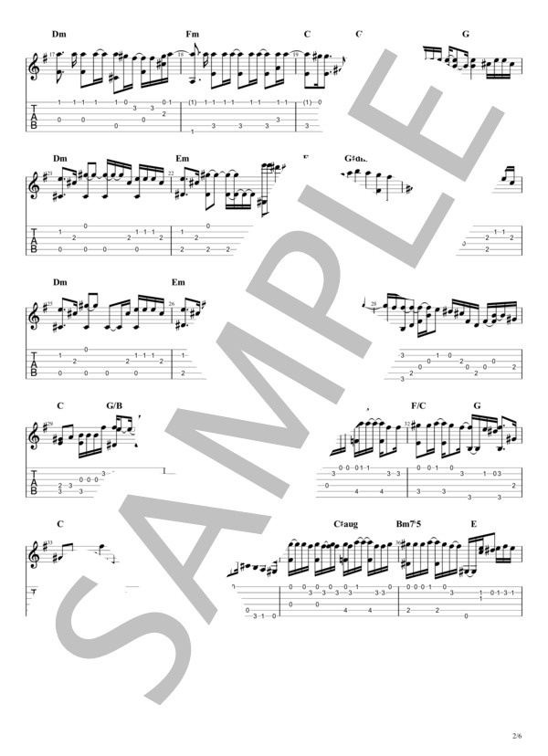 LAUGHTER (Official髭男dism) / ギターソロ 中級 - サンプル譜面 2/5