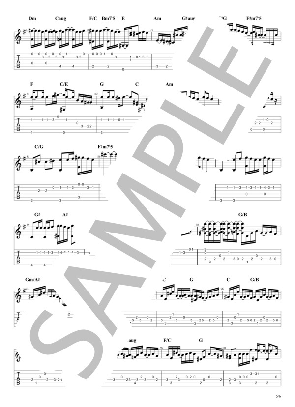 LAUGHTER (Official髭男dism) / ギターソロ 中級 - サンプル譜面 5/5