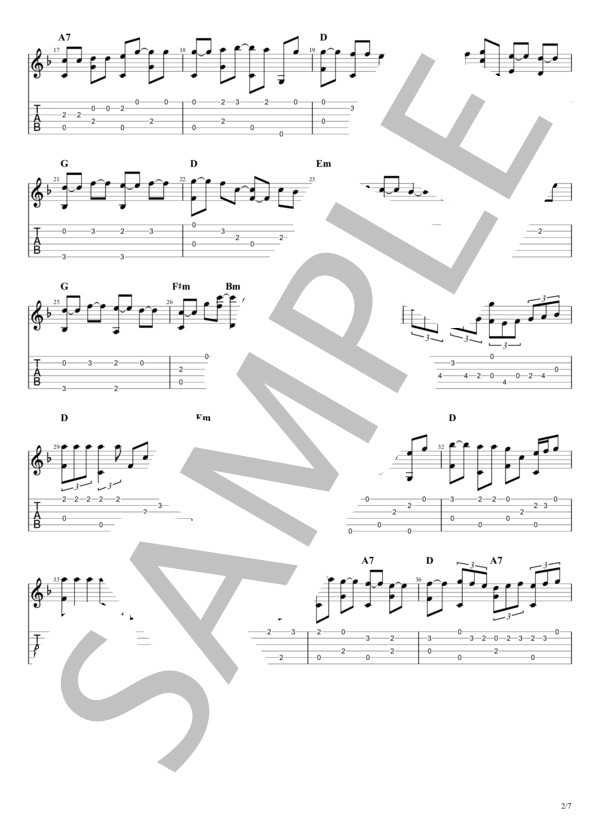 夢をかなえてドラえもん (mao) / ギターソロ 中級 - サンプル譜面 2/5