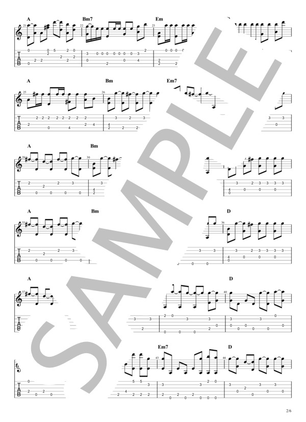 MAYBE (西野 カナ) / ギターソロ 中級 - サンプル譜面 2/5