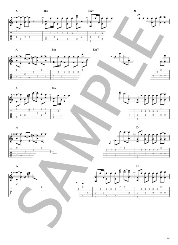 MAYBE (西野 カナ) / ギターソロ 中級 - サンプル譜面 5/5