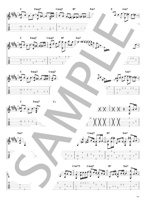 感電 (米津 玄師) / ギターソロ 中級 - サンプル譜面 5/5