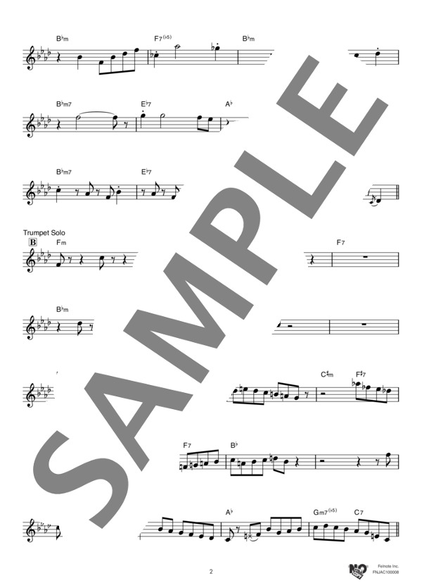 Airegin (マイルス・デイヴィス) / アルトサックス 上級 - サンプル譜面 2/5