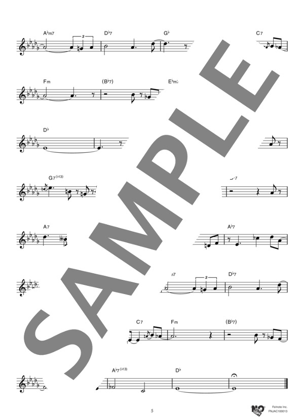 Stablemates (マイルス・デイヴィス) / アルトサックス 上級 - サンプル譜面 5/5