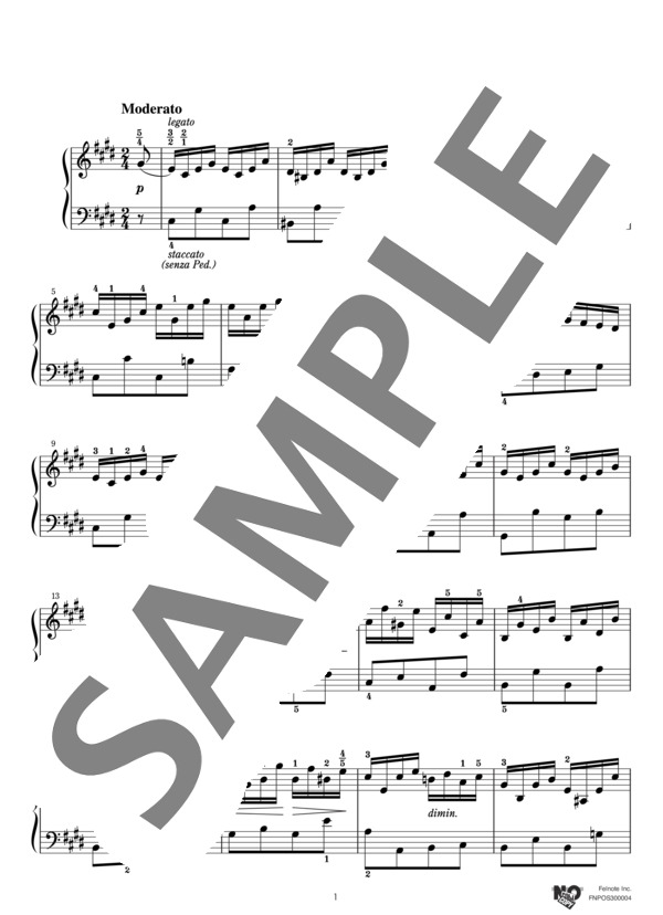 楽興の時 第4番 (フランツ・シューベルト) / ピアノソロ 中級 - サンプル譜面 1/5