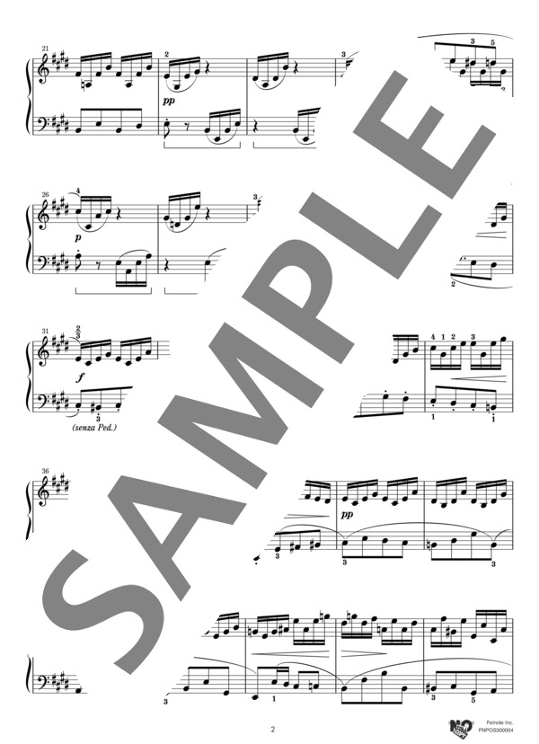 楽興の時 第4番 (フランツ・シューベルト) / ピアノソロ 中級 - サンプル譜面 2/5