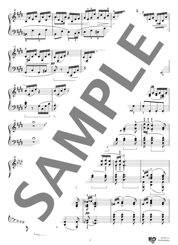 楽興の時 第4番 (フランツ・シューベルト) / ピアノソロ 中級 - サンプル譜面 3/5