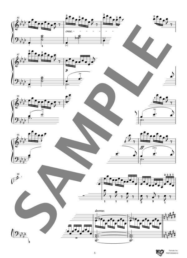 即興曲 作品90の4 (フランツ・シューベルト) / ピアノソロ 中級 - サンプル譜面 5/5