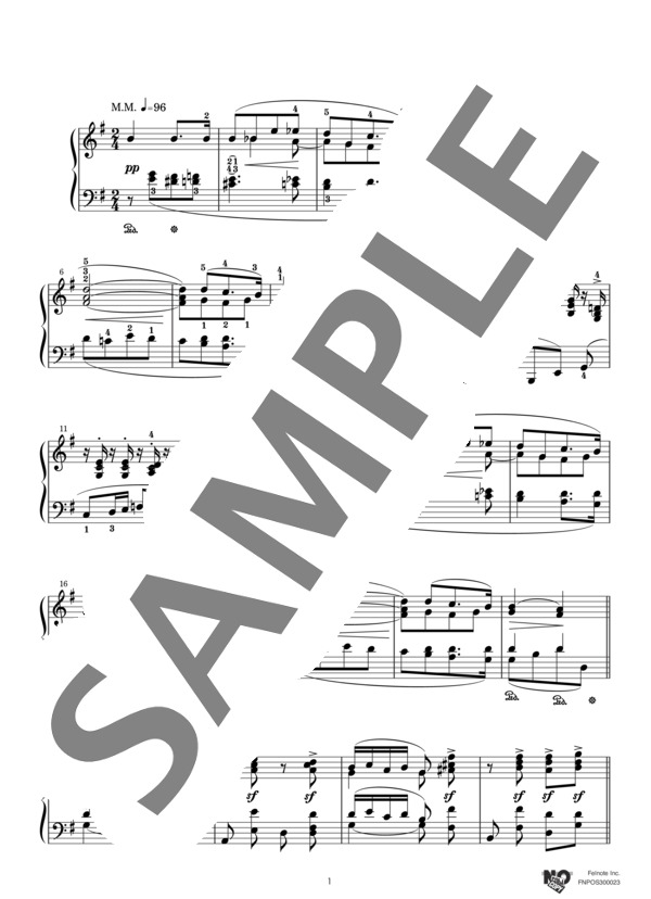 子供の情景より『怖がらせ』 (ロベルト・シューマン) / ピアノソロ 中級 - サンプル譜面 1/3