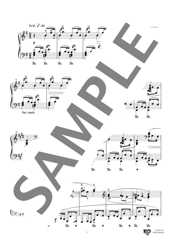 子供の情景より『眠りに入る子供』 (ロベルト・シューマン) / ピアノソロ 中級 - サンプル譜面 1/3