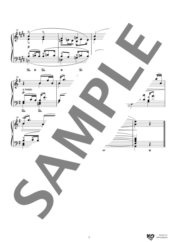 子供の情景より『眠りに入る子供』 (ロベルト・シューマン) / ピアノソロ 中級 - サンプル譜面 2/3