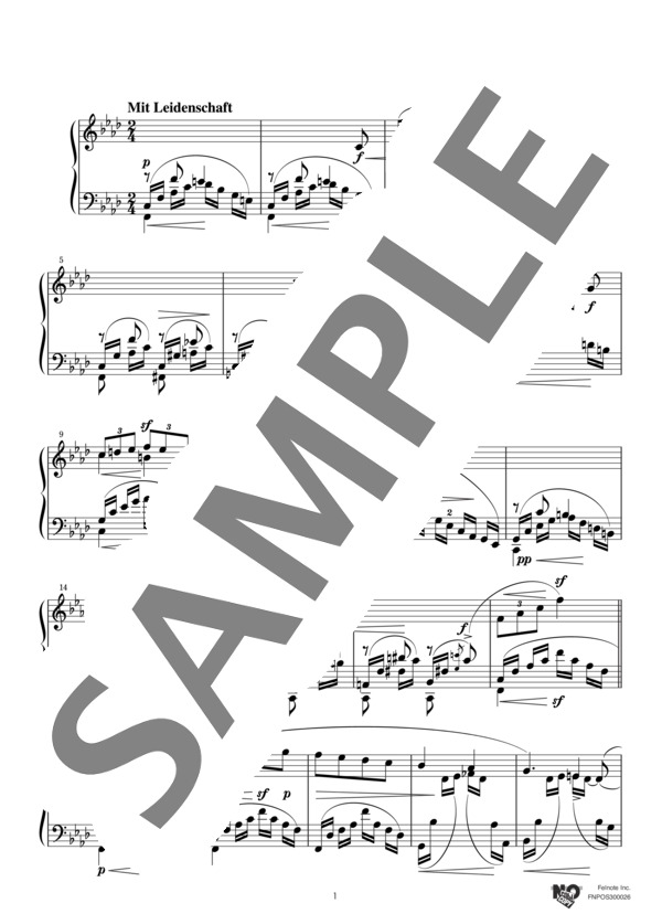 幻想小曲集より『夜に』 (ロベルト・シューマン) / ピアノソロ 中〜上級 - サンプル譜面 1/5