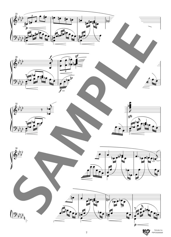 幻想小曲集より『夜に』 (ロベルト・シューマン) / ピアノソロ 中〜上級 - サンプル譜面 2/5