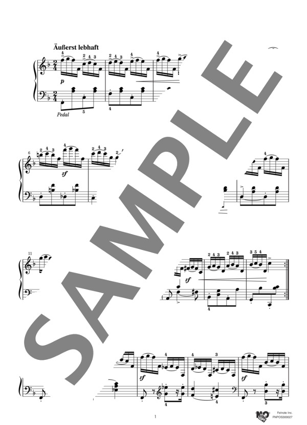 幻想小曲集より『夢のもつれ』 (ロベルト・シューマン) / ピアノソロ 中〜上級 - サンプル譜面 1/5