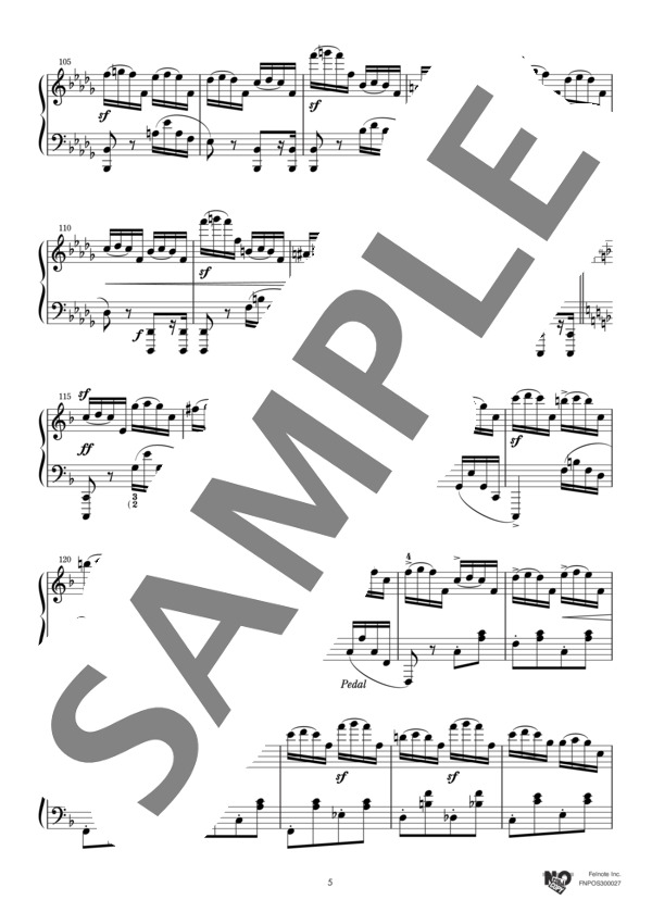 幻想小曲集より『夢のもつれ』 (ロベルト・シューマン) / ピアノソロ 中〜上級 - サンプル譜面 5/5